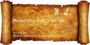Medurits Lóránt névjegykártya