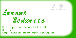 lorant medurits business card